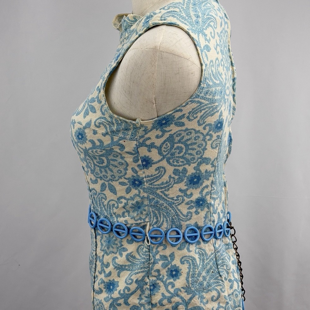 Vintage 60s Donkenny Romper Paisley Mod Belted Playsuit Retro XS S - Picture 6 of 11